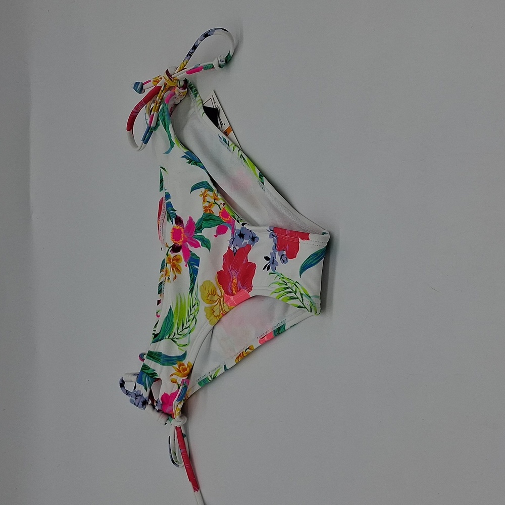 Salt + Cove Retro Hibiscus Side-Tie Bikini Bottom White S